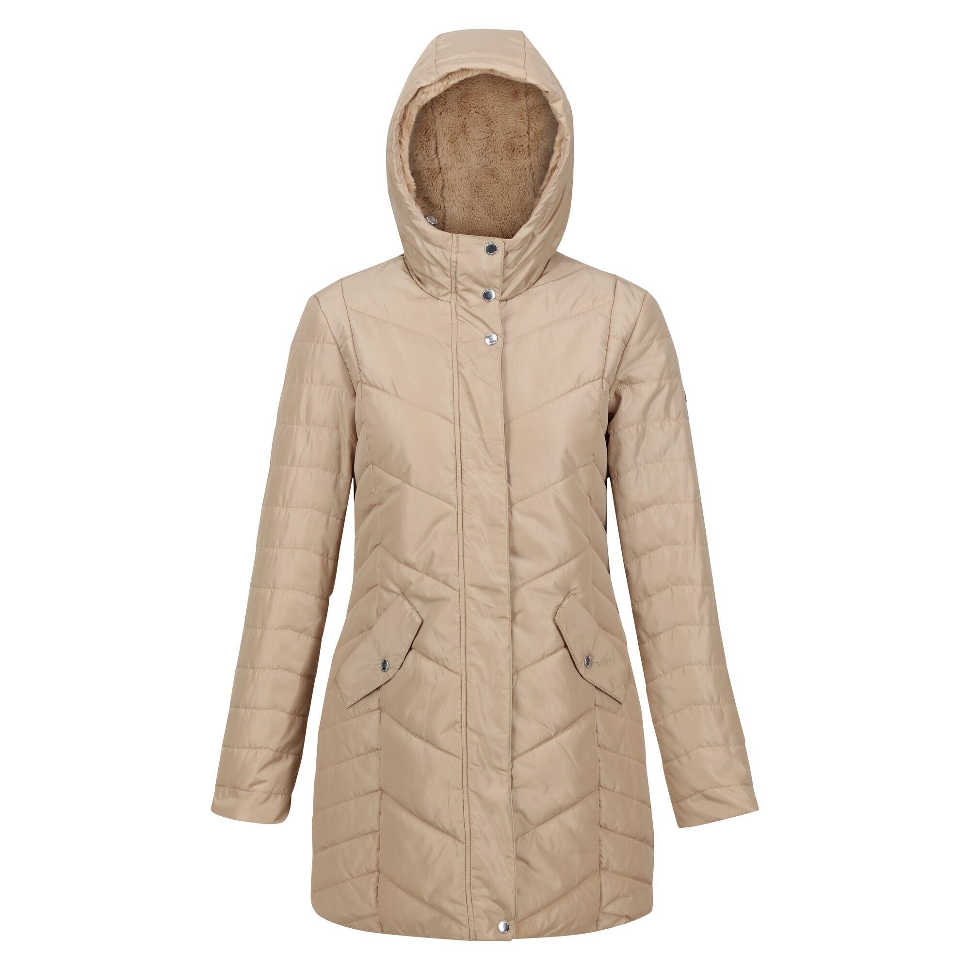 Womens/Ladies Panthea Insulated Padded Hooded Jacket (Barleycorn) 1/5