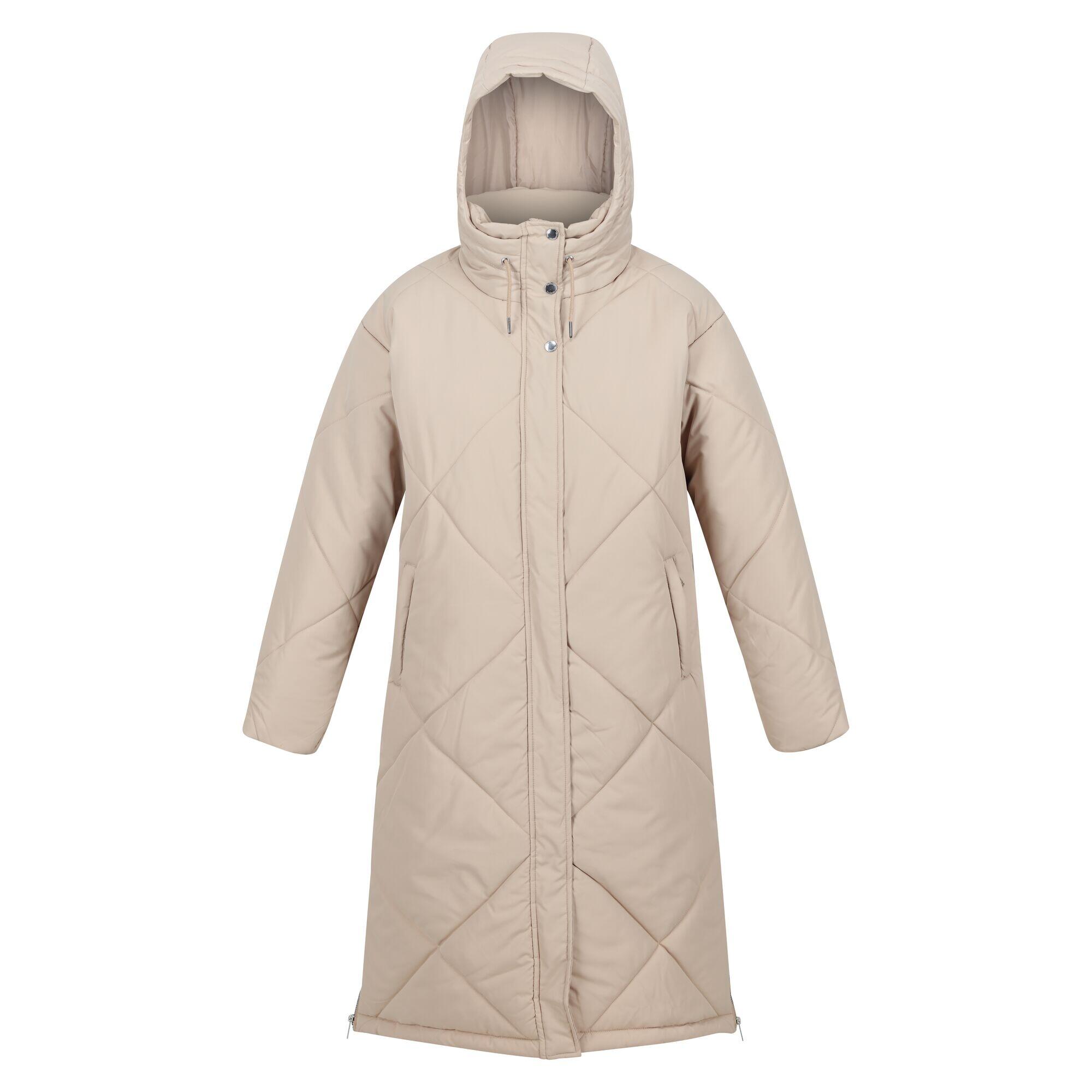 REGATTA Womens/Ladies Cambrie Quilted Longline Padded Jacket (Barleycorn)