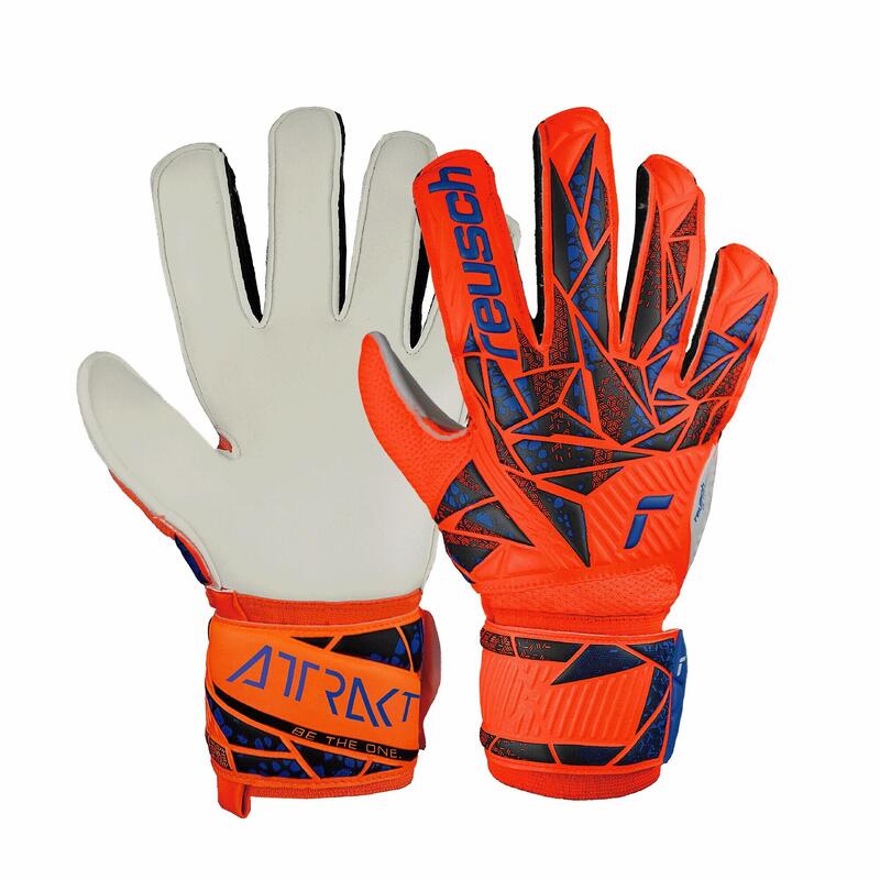 Guantes de portero fútbol adulto Reusch Attrakt Solid, naranja