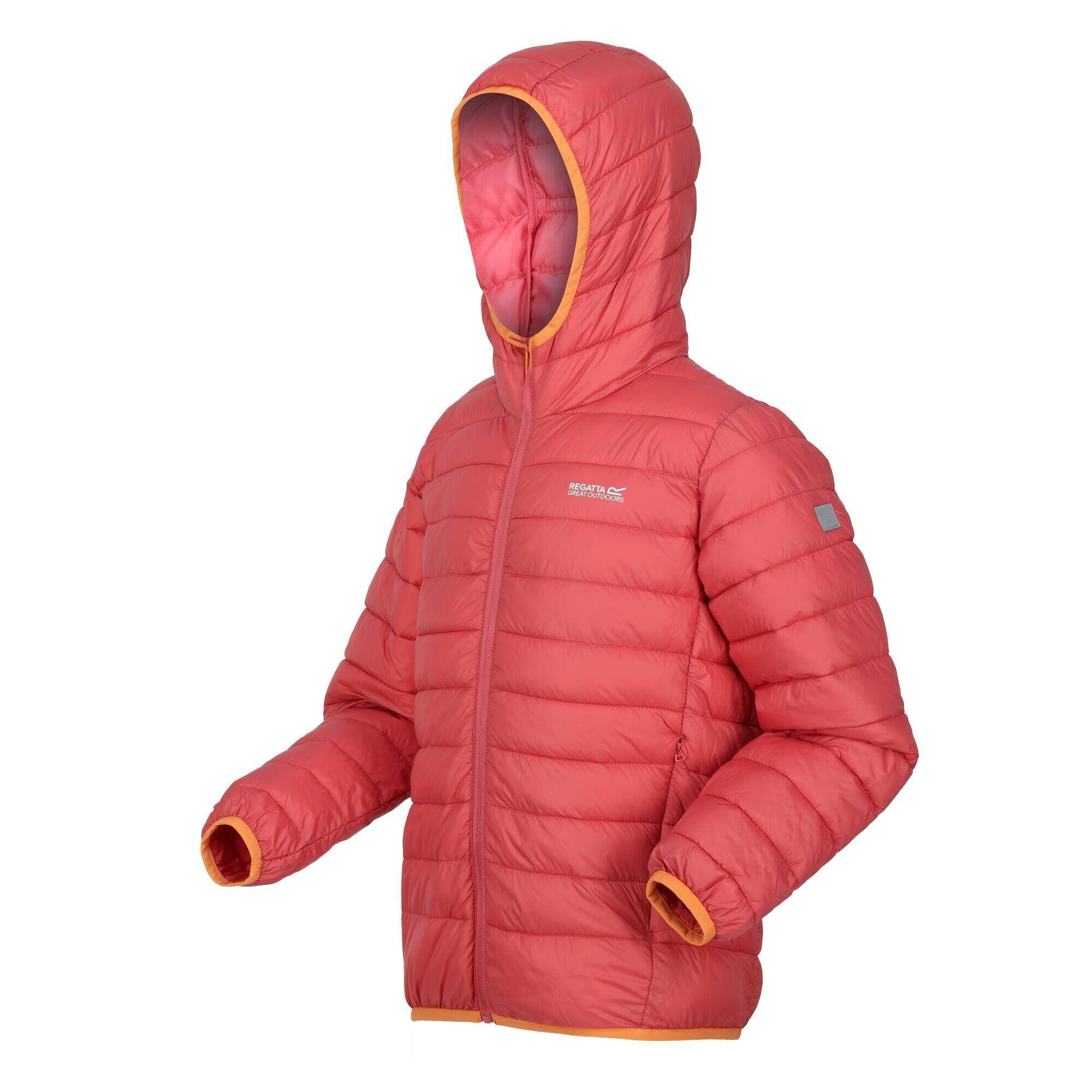 Childrens/Kids Marizion Hooded Padded Jacket (Mineral Red/Burgundy) 3/5