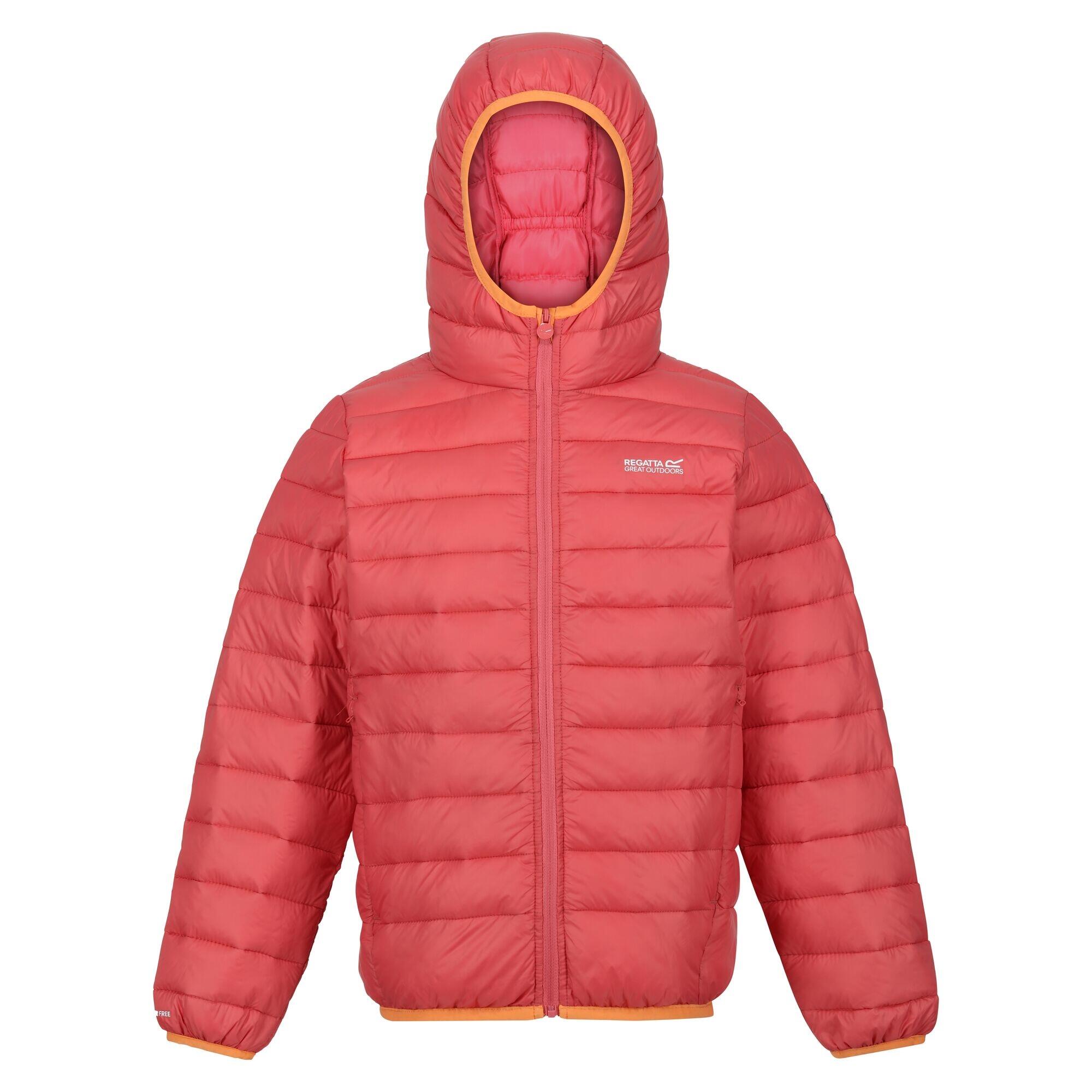 Childrens/Kids Marizion Hooded Padded Jacket (Mineral Red/Burgundy) 1/5