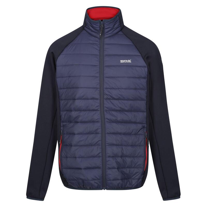 Heren Clumber IV Full Zip Hybride Jas (Marine/gevaarlijk rood)