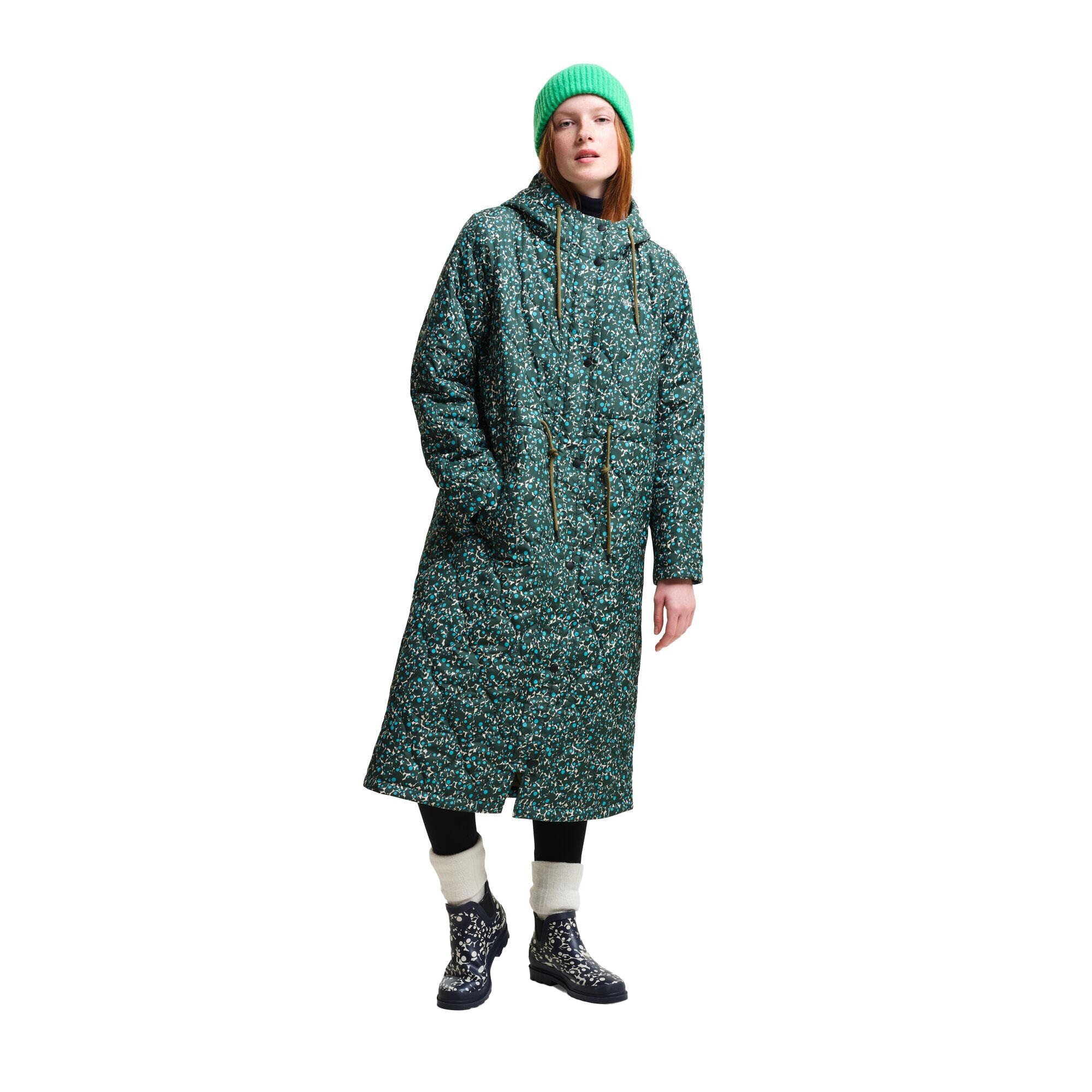 Womens/Ladies Orla Berry Bubble Hooded Longline Padded Jacket (Jade