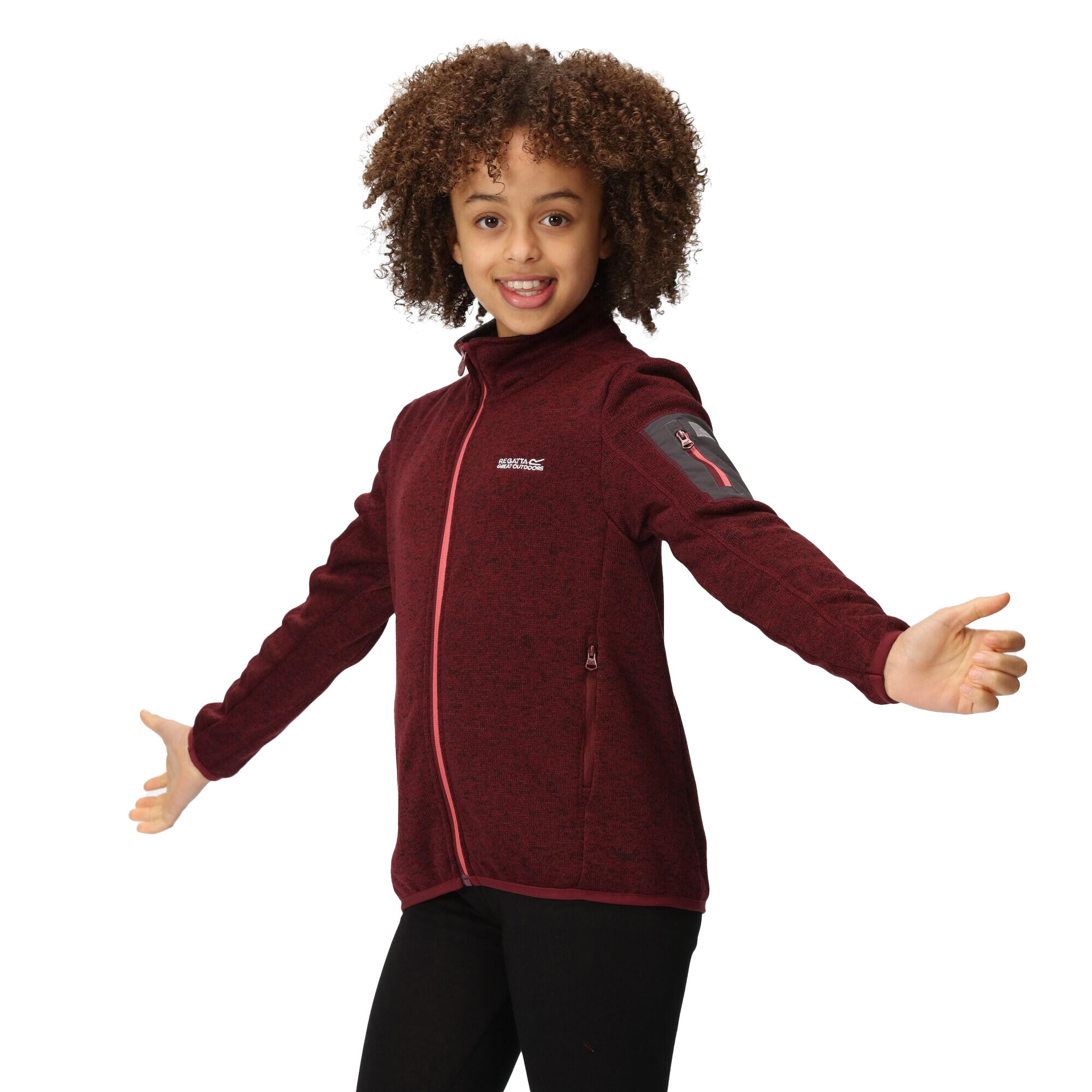 Childrens/Kids Newhill Fleece Jacket (Burgundy/Seal Grey) 3/5