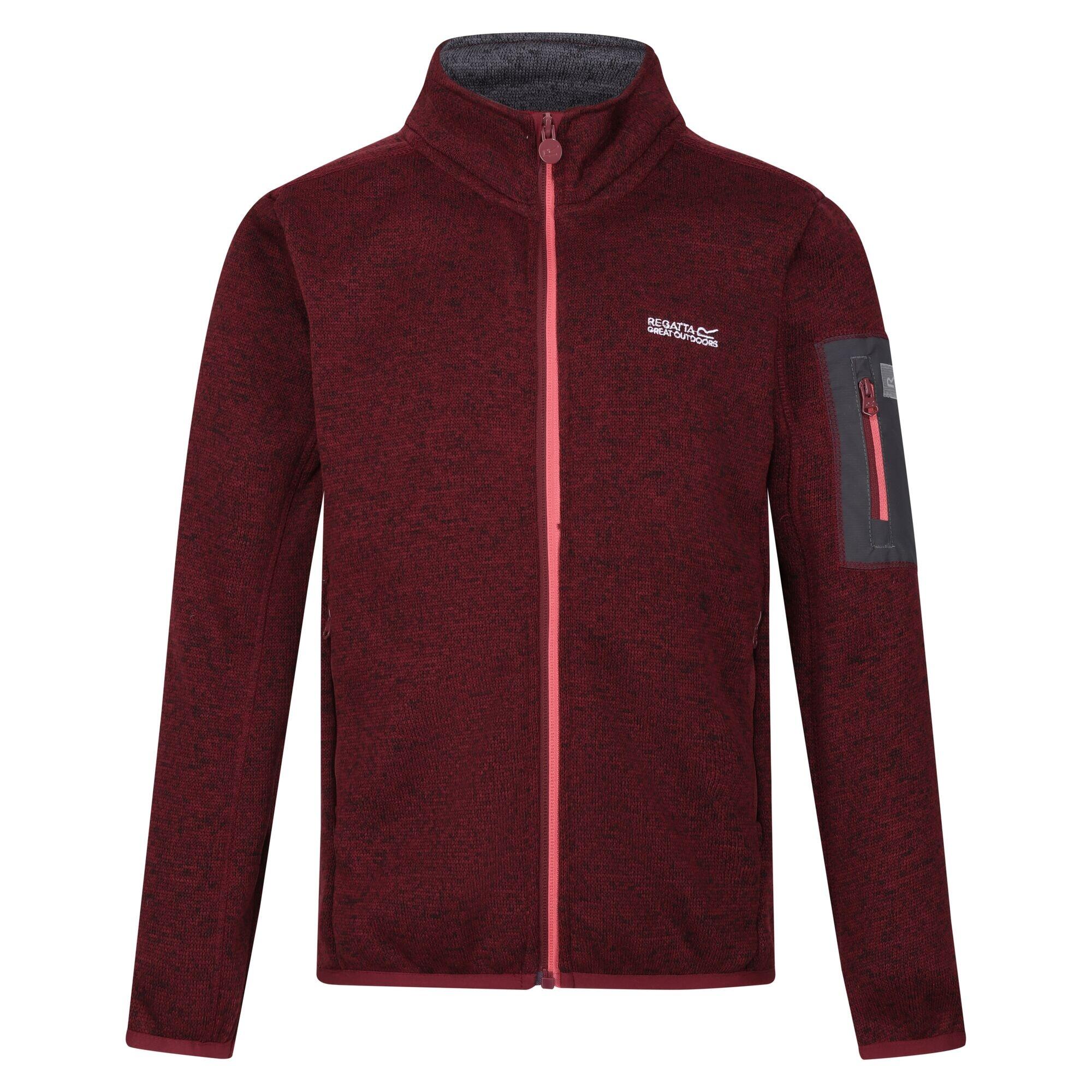 Childrens/Kids Newhill Fleece Jacket (Burgundy/Seal Grey) 1/5