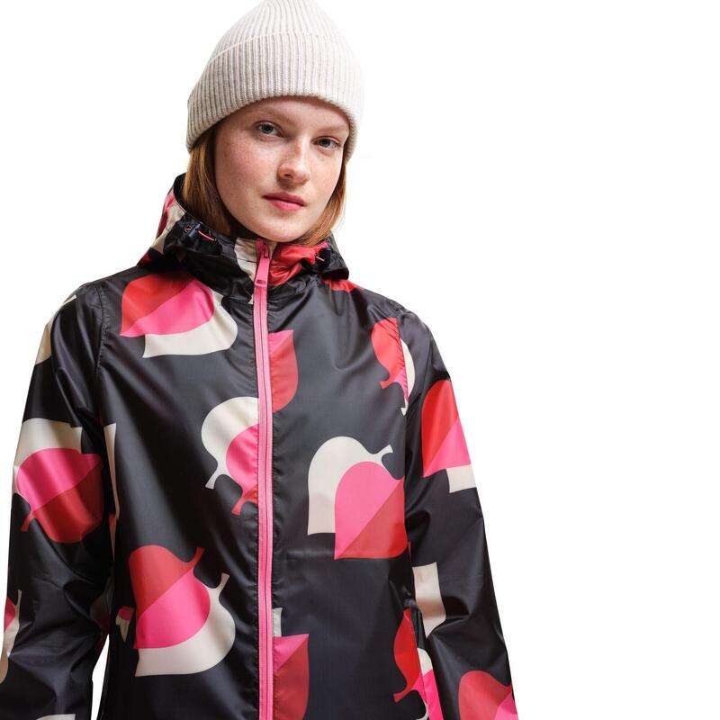 Chaqueta Impermeable Orla Kiely PackIt Hojas para Mujer Rosa Olmo Sombra