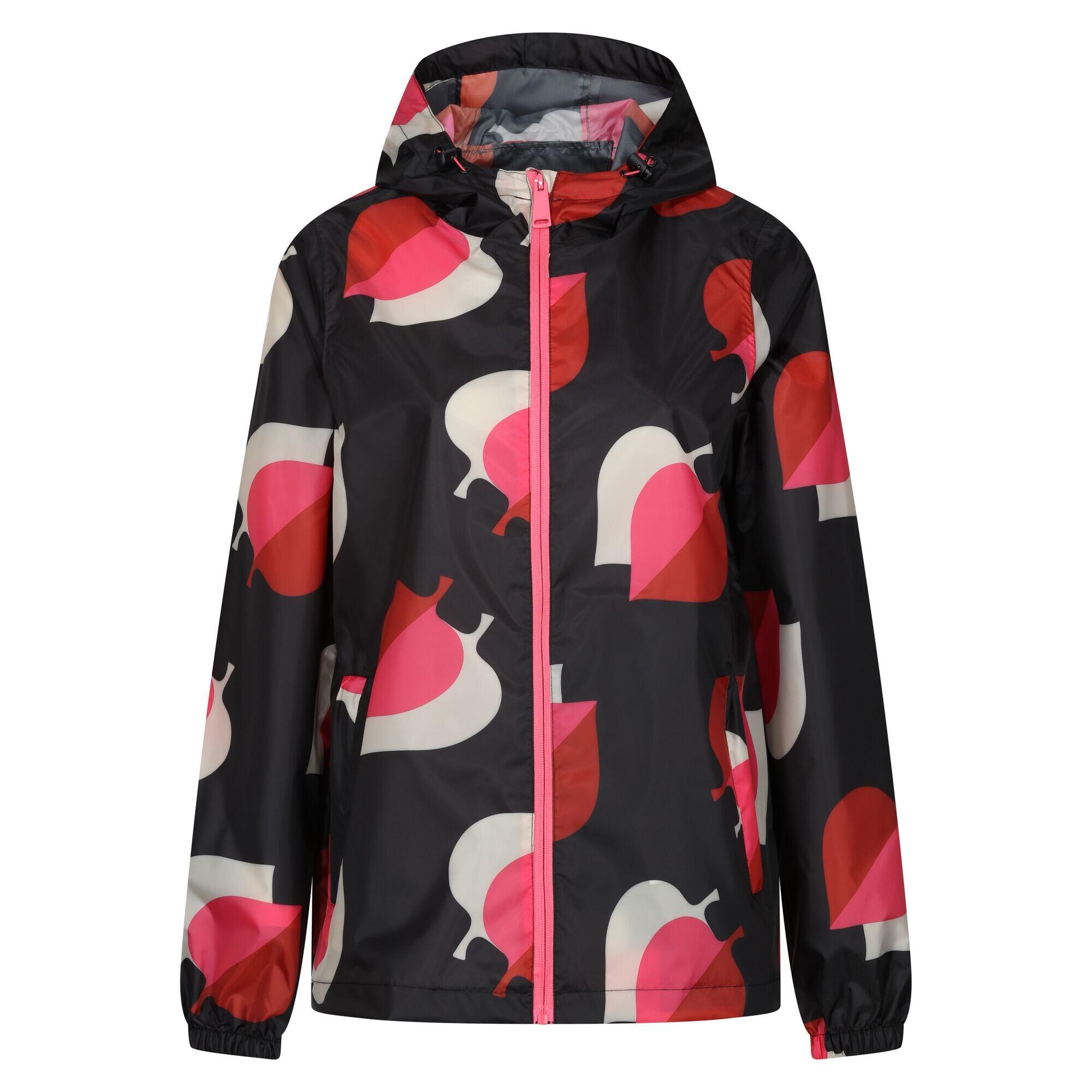 REGATTA Womens/Ladies Orla Kiely PackIt Leaves Waterproof Jacket (Shadow Elm Pink)