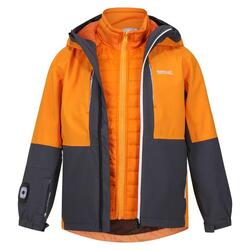 Veste imperméable HYDRATE Enfant (Gris phoque / Orange)