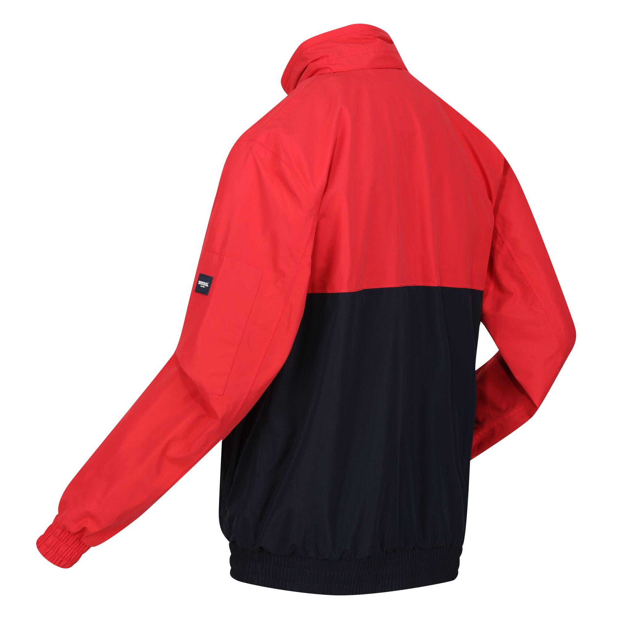 Mens Shorebay Colour Block Waterproof Jacket (Roccoco Red/Navy) 4/5