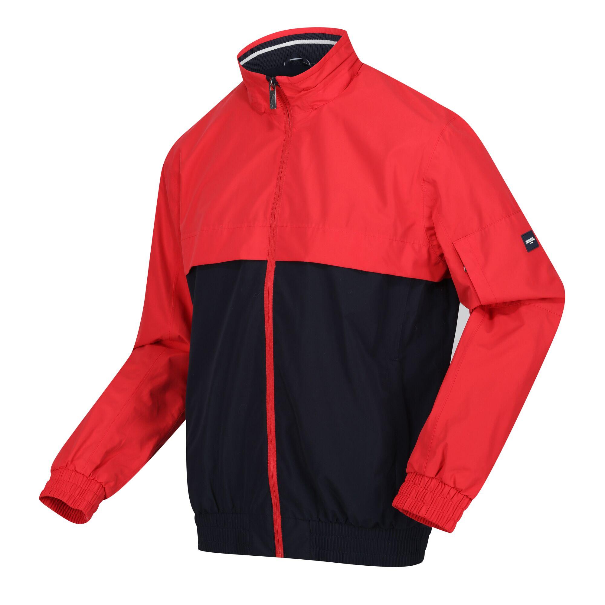 Mens Shorebay Colour Block Waterproof Jacket (Roccoco Red/Navy) 3/5