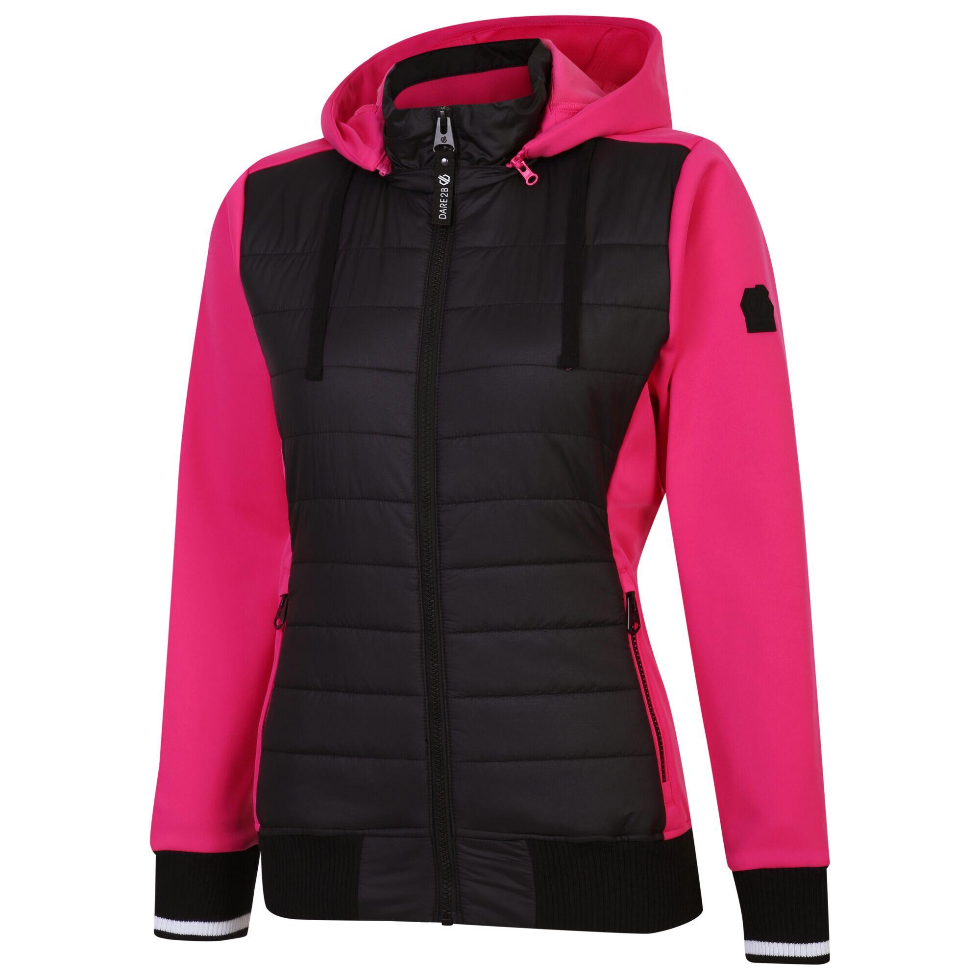 Womens/Ladies Fend Hooded Jacket (Black/Pure Pink) 3/5