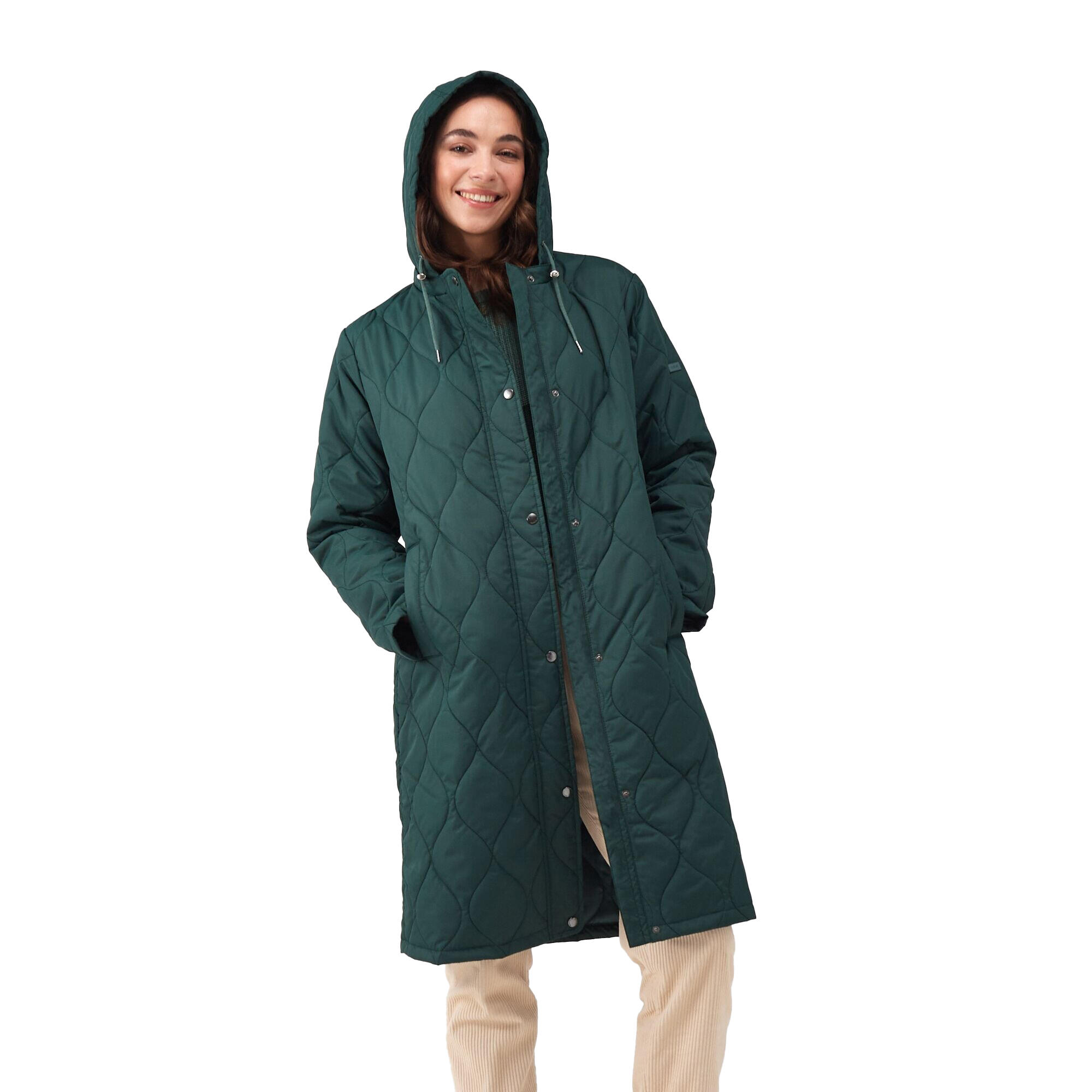 Womens/Ladies Jaycee Quilted Hooded Jacket (Darkest Spruce/Dark Forest Green) 3/5