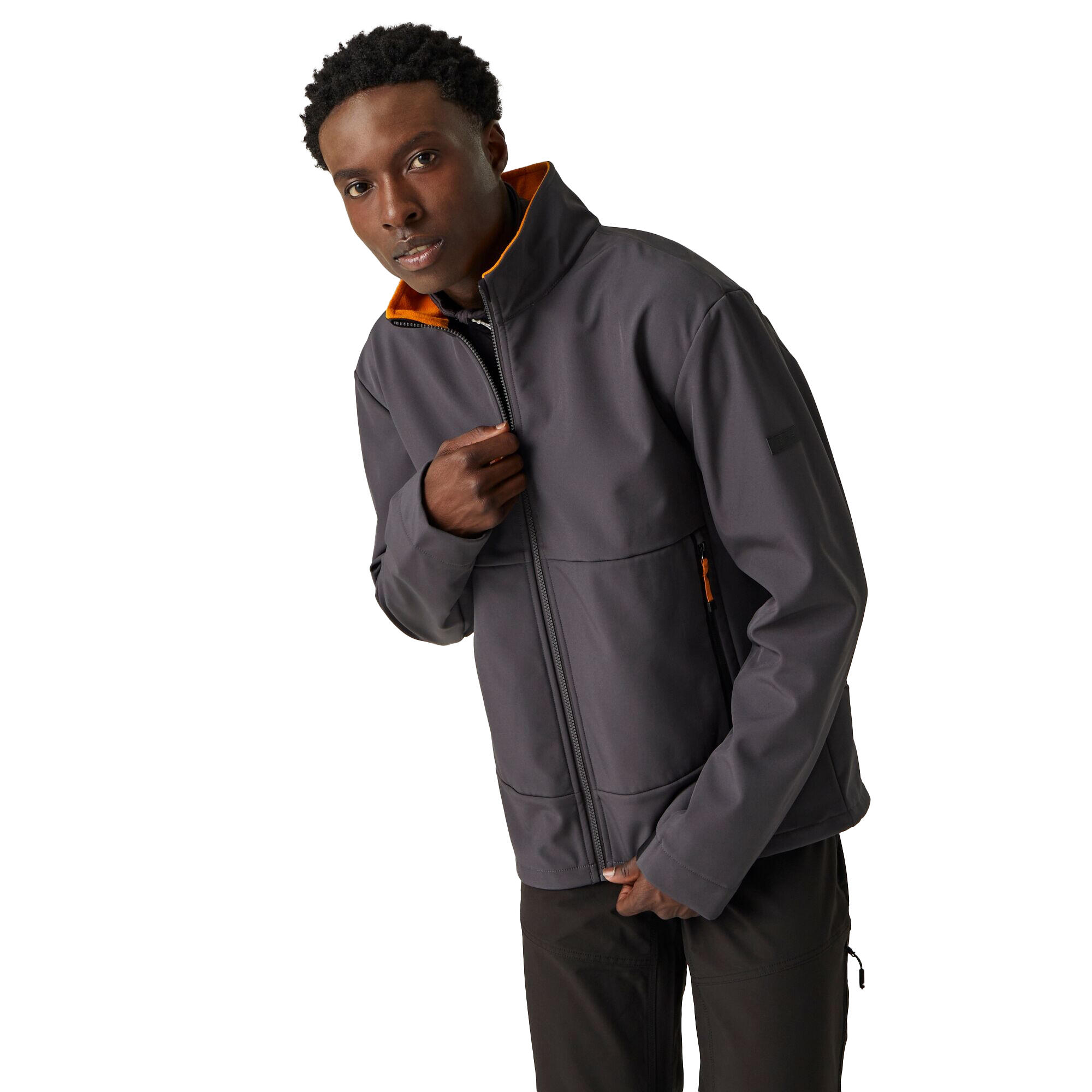 Heren Dendrick Soft Shell Jas (As/oranje peper) 4/5
