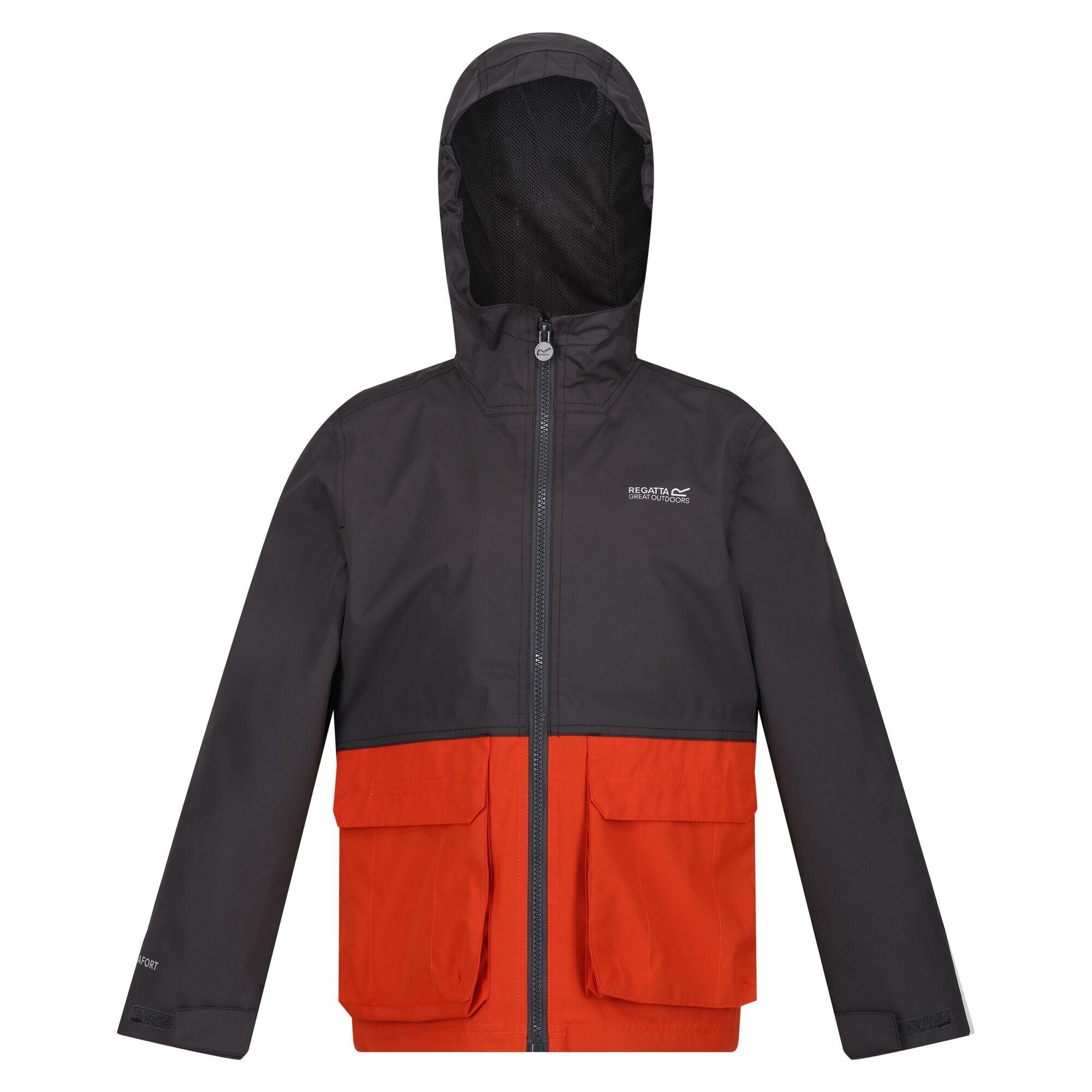 Childrens/Kids Hywell Waterproof Jacket (Seal Grey/Rusty Orange) 1/5