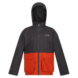 Veste imperméable HYWELL Enfant (Gris phoque / Rouge orangé)