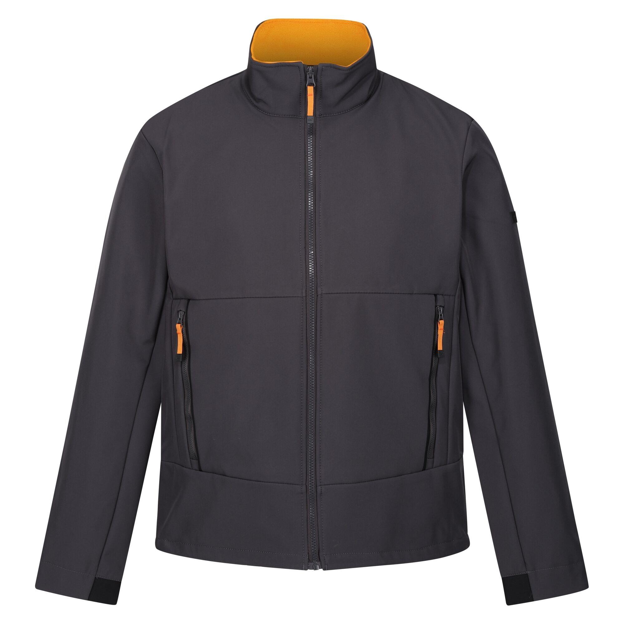 DENDRICK Men's softshell jacket (Ash / Orange)