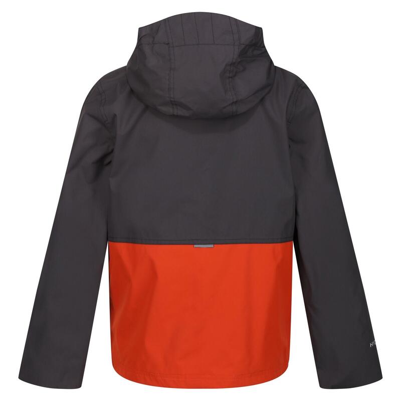 Chaqueta Impermeable Hywell para Niños/Niñas Gris Seal, Naranja Oxidado