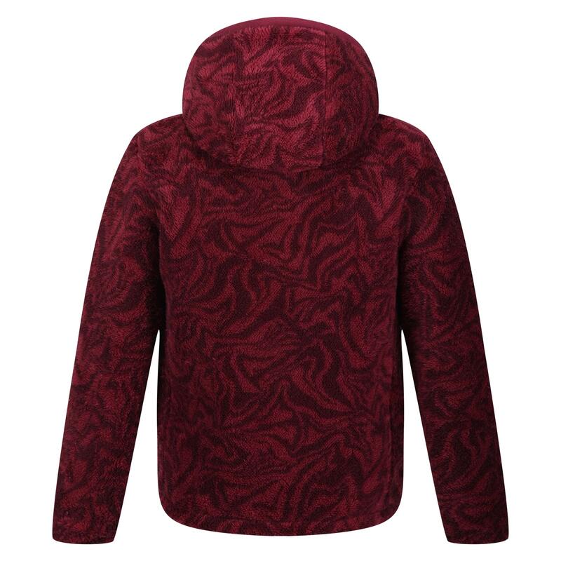 Chaqueta Kyrell Estampado de Cebra para Niños/Niñas Rojo Mineral, Burdeos