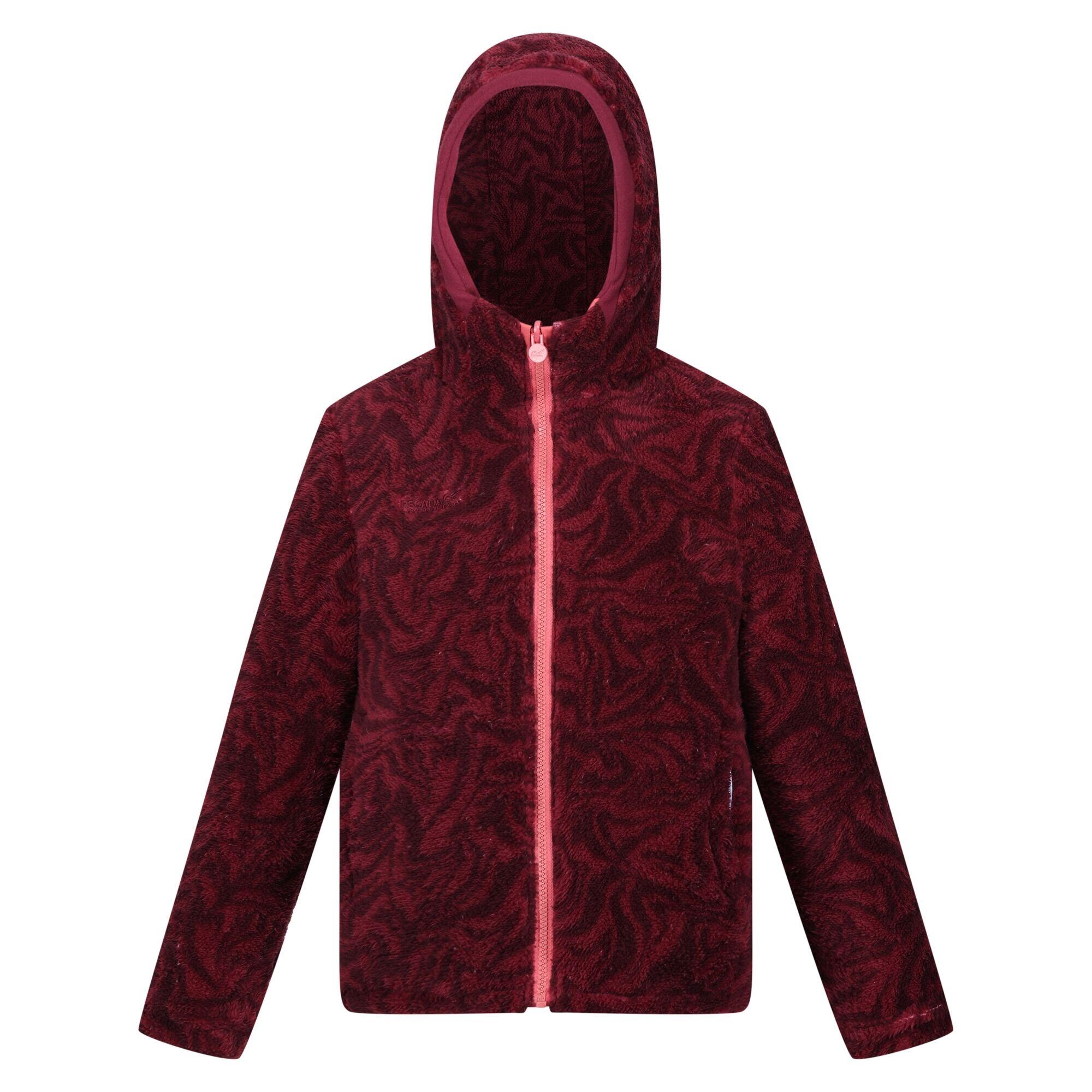 REGATTA Childrens/Kids Kyrell Zebra Print Reversible Jacket (Mineral Red/Burgundy)
