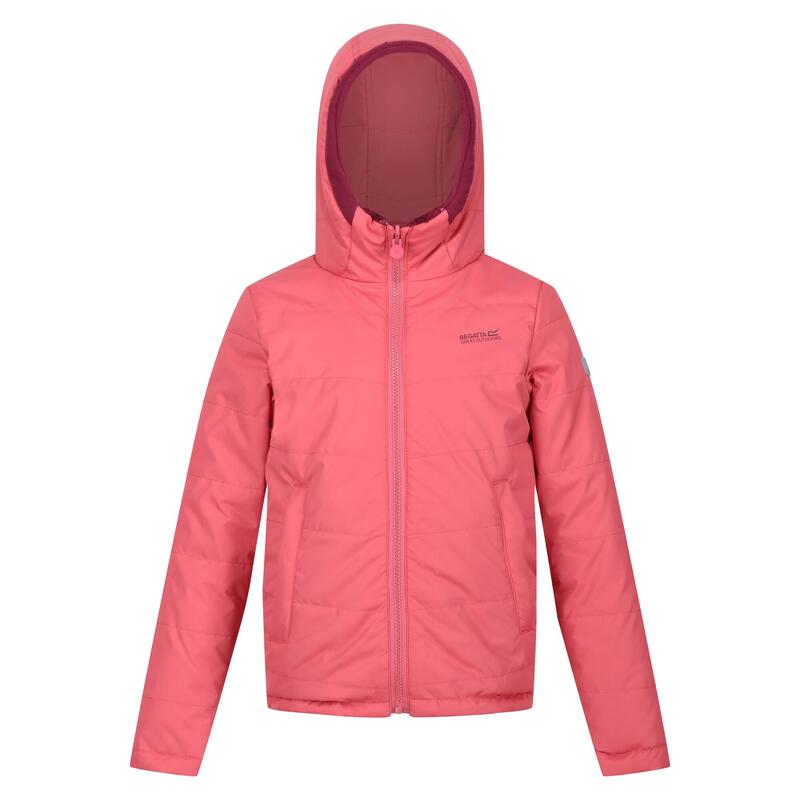 Chaqueta Kyrell Estampado de Cebra para Niños/Niñas Rojo Mineral, Burdeos