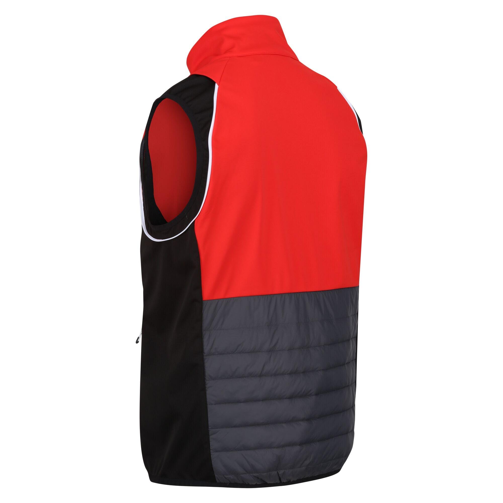 Men's STEREN HYBRID softshell jacket (Cadmium red / Seal grey)