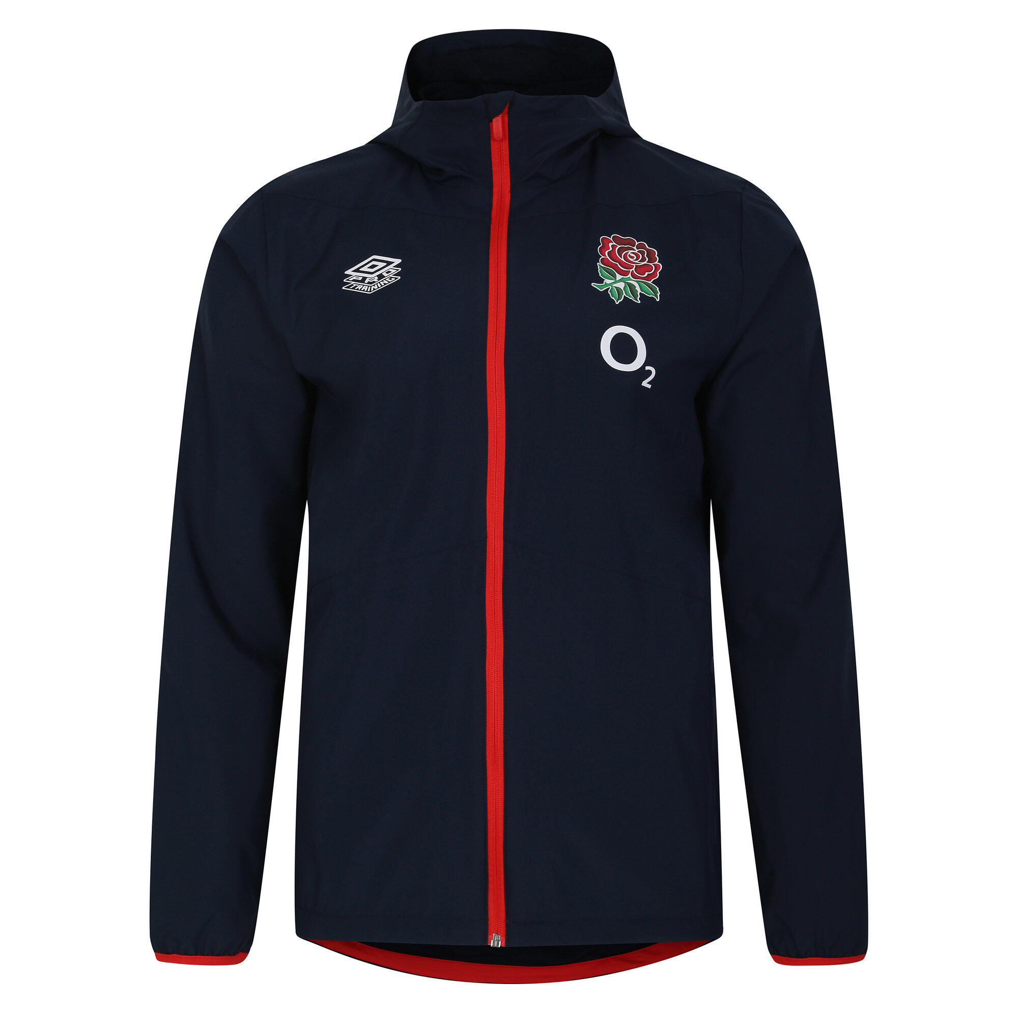 Mens 23/24 England Rugby Track Jacket (Navy Blazer/Flame Scarlet) 1/4