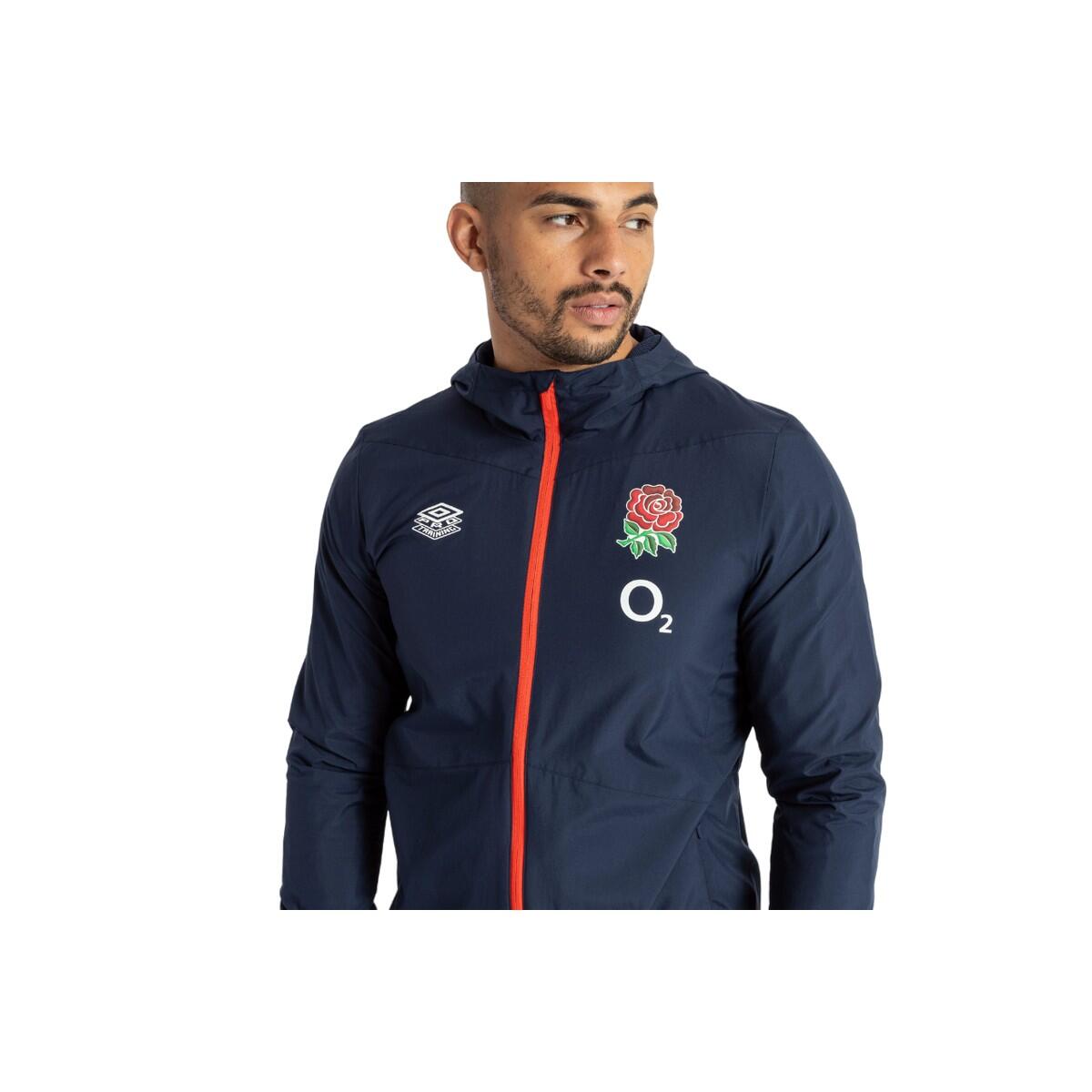 Mens 23/24 England Rugby Track Jacket (Navy Blazer/Flame Scarlet) 4/4