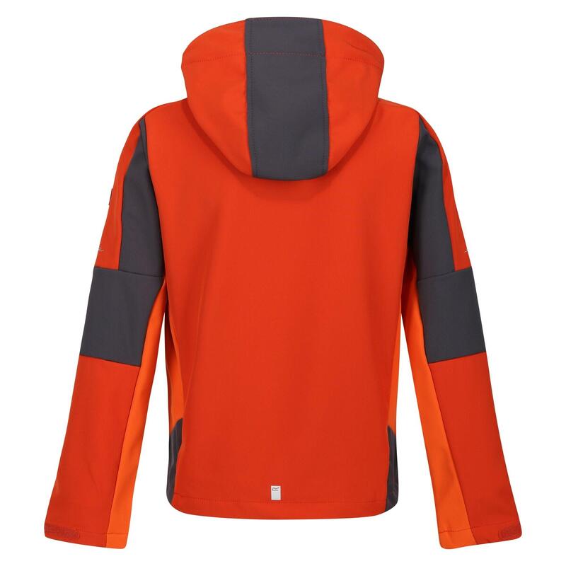 Veste softshell ACIDITY Enfant (Rouge orangé / Gris ardoise)