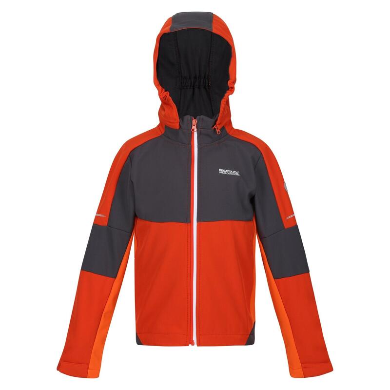 Veste softshell ACIDITY Enfant (Rouge orangé / Gris ardoise)