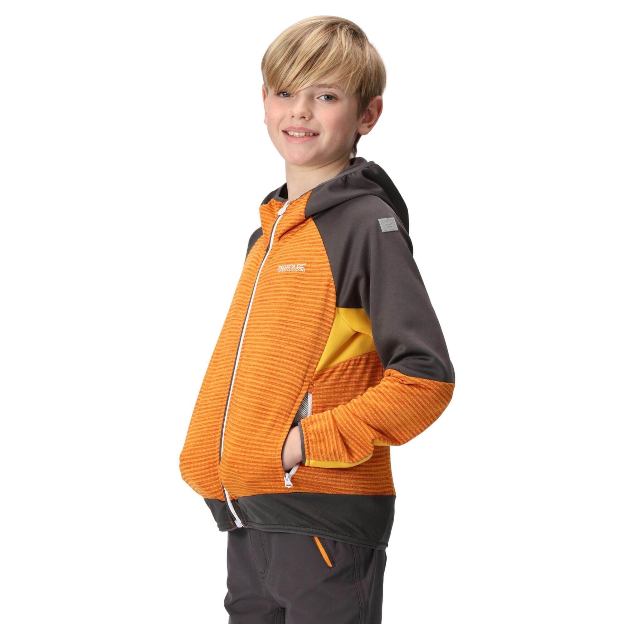 Childrens/Kids Prenton II Hooded Soft Shell Jacket (Orange Pepper/Seal Grey) 4/5