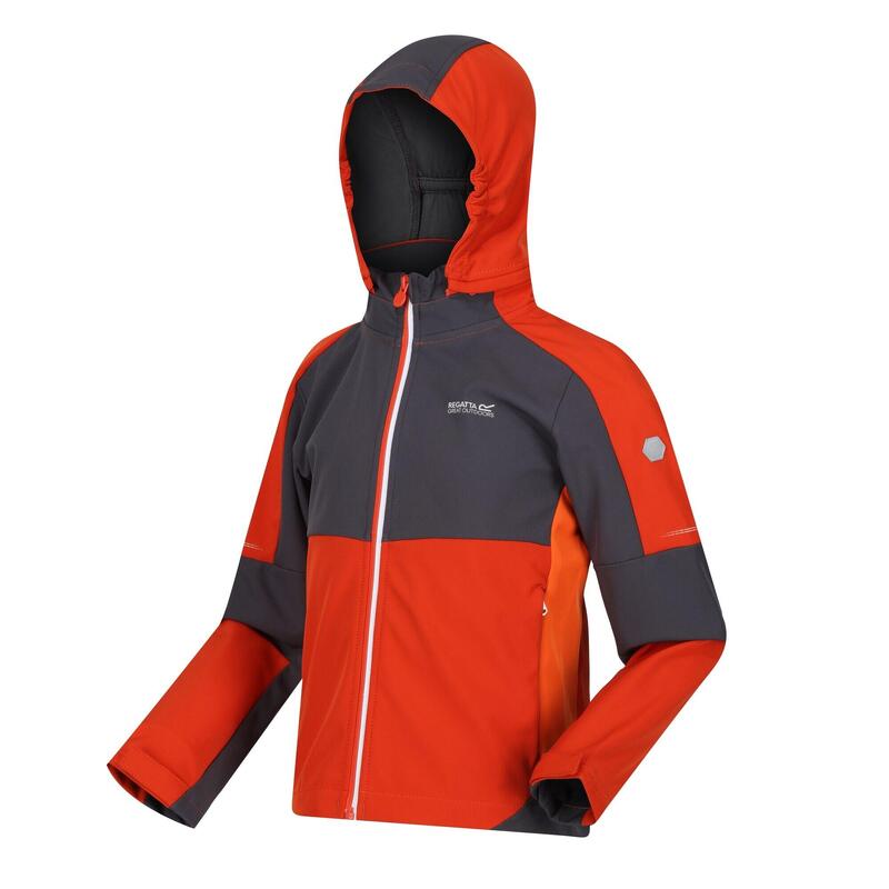 Chaqueta Softshell Acidity VI de Ligera para Niños/Niñas Naranja Oxidado, Gris