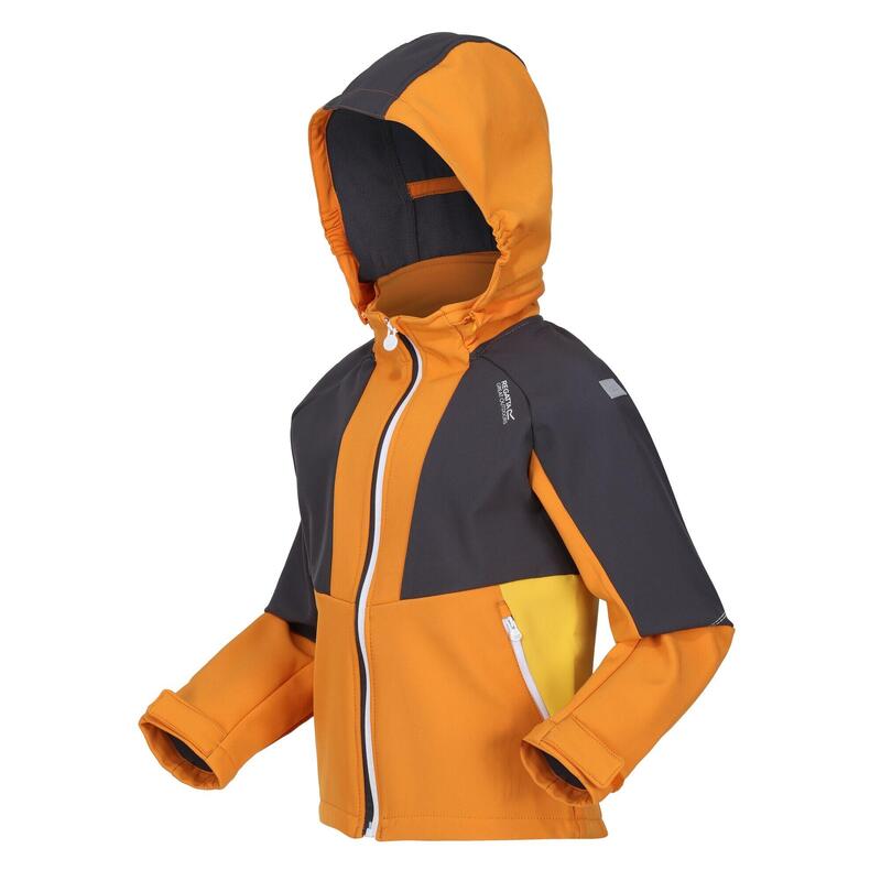 Chaqueta Softshell Haydenbury para Niños/Niñas Pimienta Naranja, Gris Seal