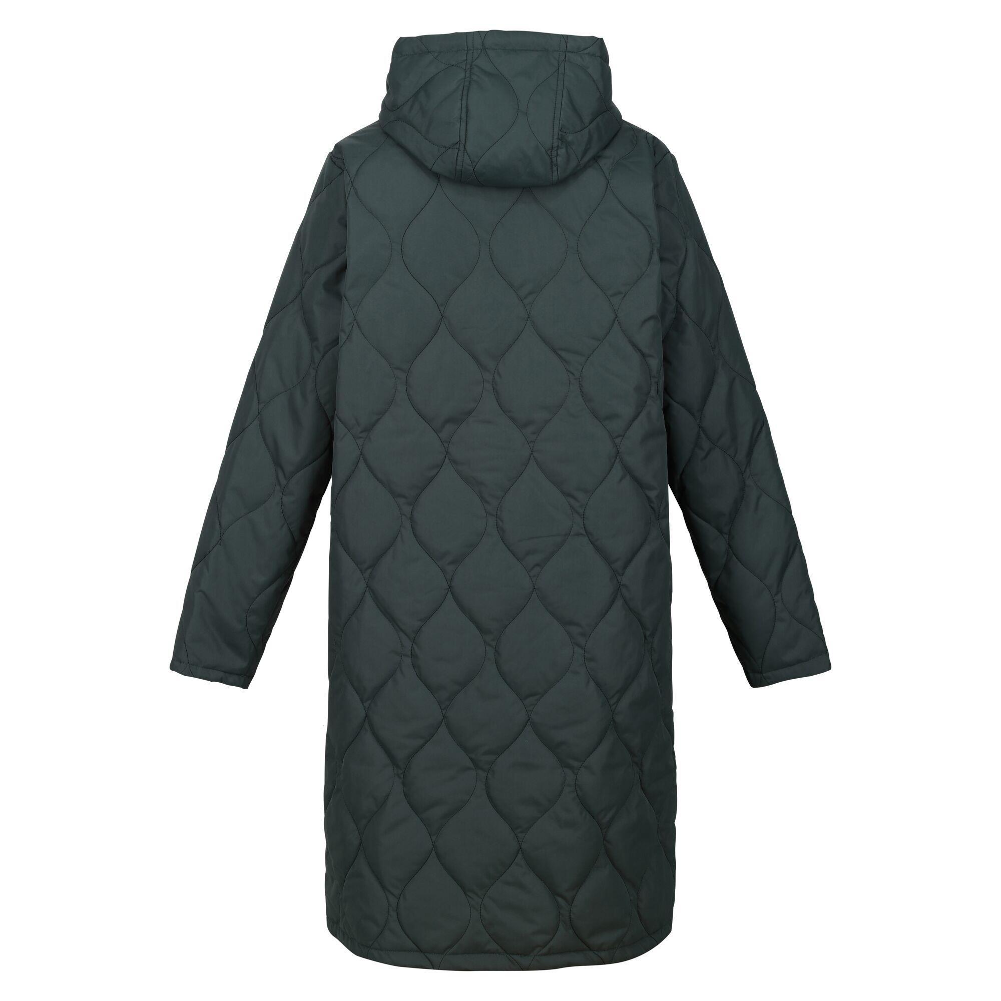 Womens/Ladies Jaycee Quilted Hooded Jacket (Darkest Spruce/Dark Forest Green) 2/5