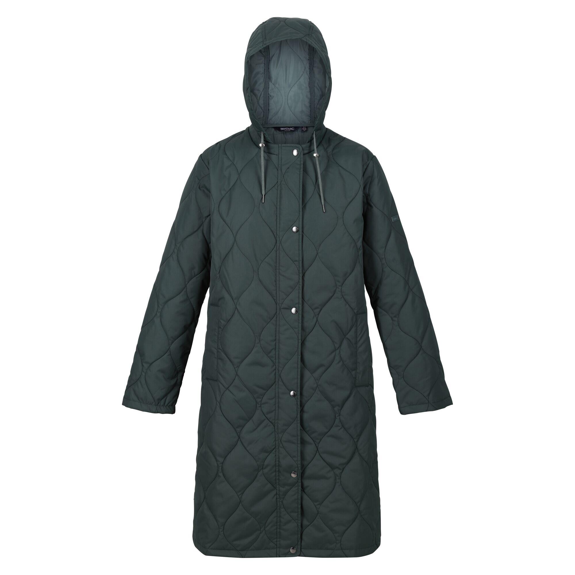 Womens/Ladies Jaycee Quilted Hooded Jacket (Darkest Spruce/Dark Forest Green) 1/5