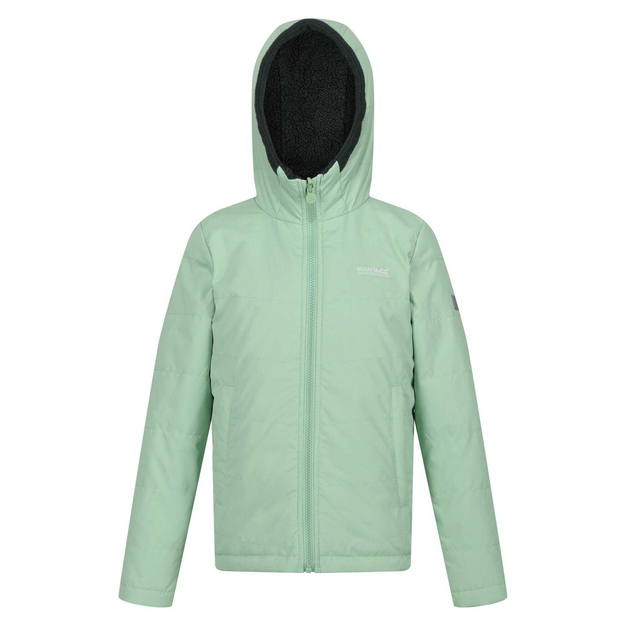 Childrens/Kids Kyrell Plain Reversible Jacket (Quiet Green/Darkest Spruce) 1/5