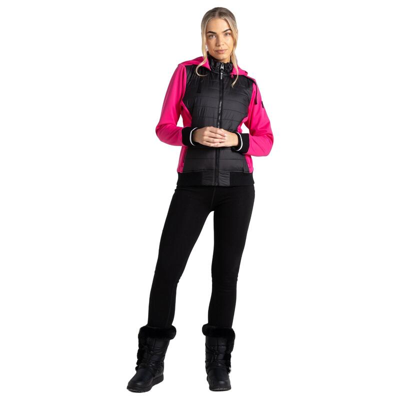 Chaqueta Fend para Mujer Negro, Rosa Puro