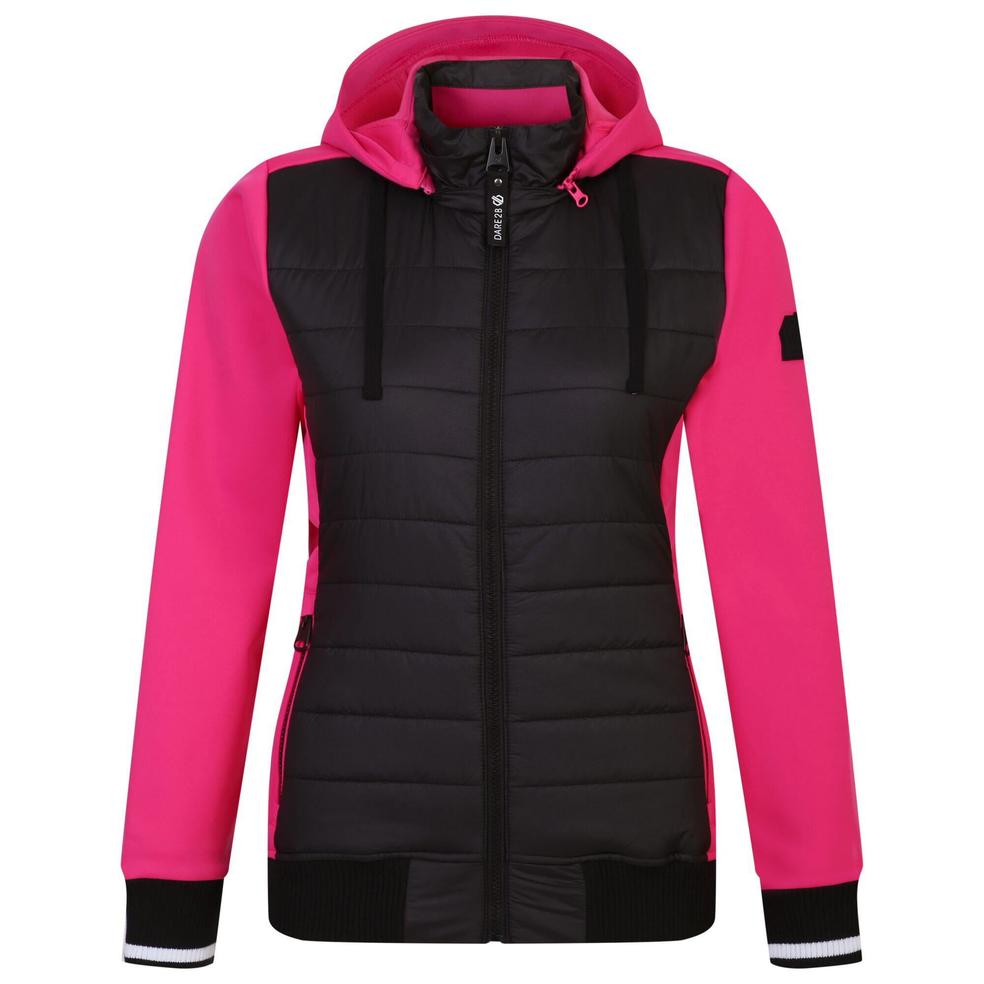 Womens/Ladies Fend Hooded Jacket (Black/Pure Pink) 1/5