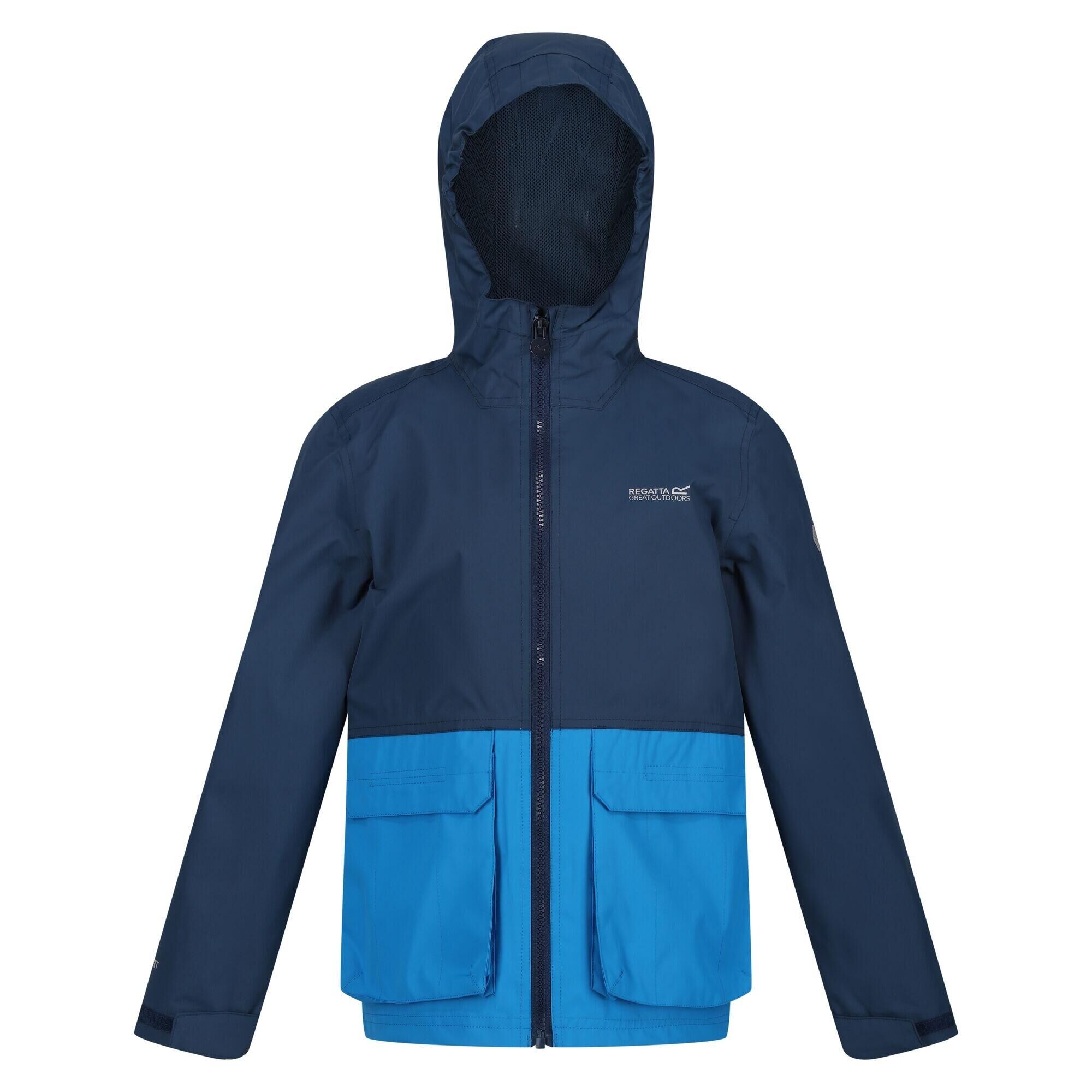 REGATTA Childrens/Kids Hywell Waterproof Jacket (Blue Wing/Indigo)