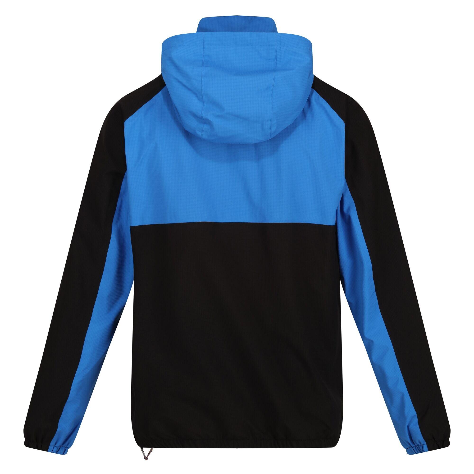 Mens Vintage Overhead Soft Shell Jacket (Black/Strong Blue) 2/5