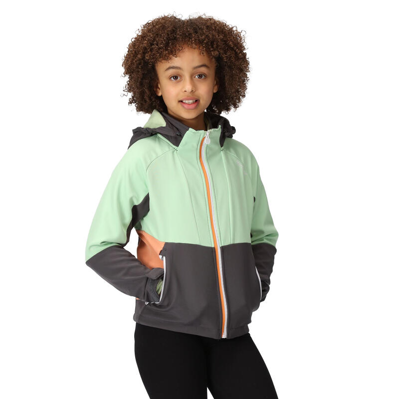 Kinder/Kids Haydenbury Soft Shell Jas (Seal grijs/rustig groen)