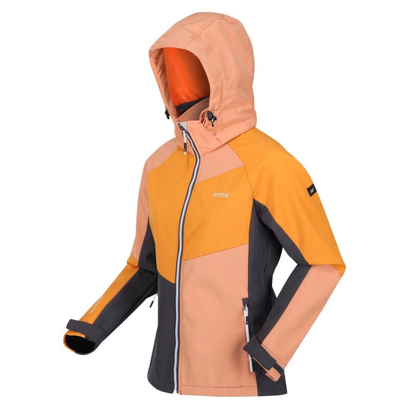 Chaqueta Softshell Desoto IX para Mujer Albaricoque Crush, Pimienta Naranja