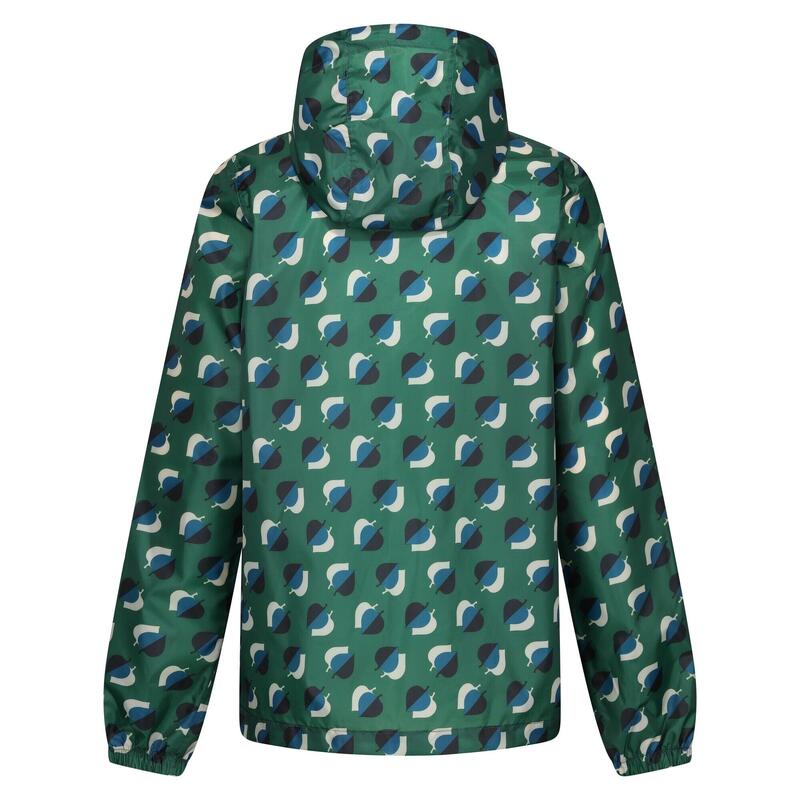 Chaqueta Impermeable Orla Kiely PackIt Estampado de Hojas para Mujer Sombra Olmo