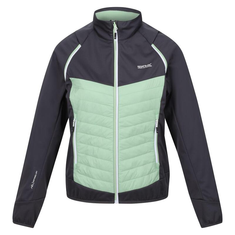 Chaqueta Híbrida Steren para Mujer Gris Seal, Verde Tranquilo