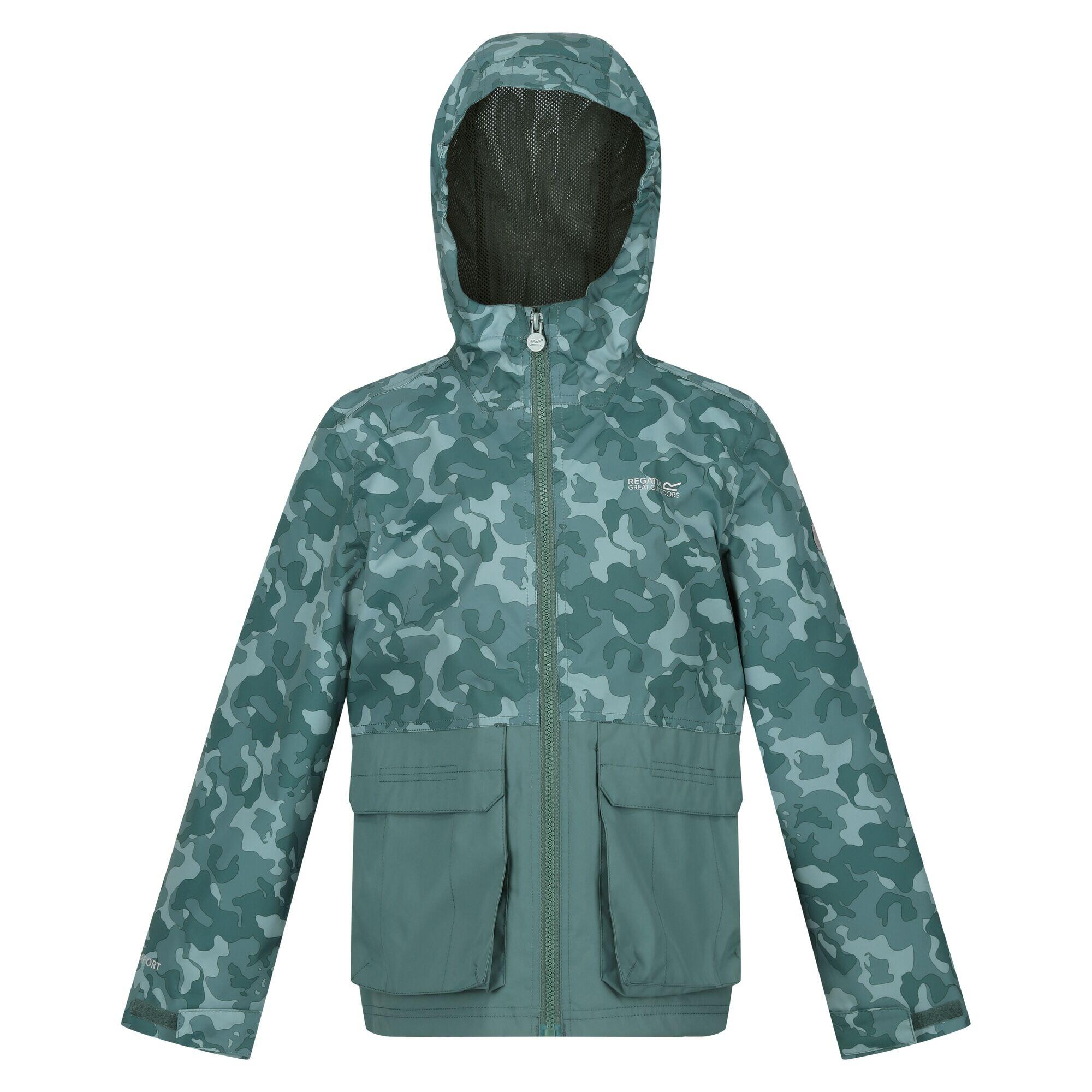 Childrens/Kids Hywell Camouflage Waterproof Jacket (Sea Pine) 1/5