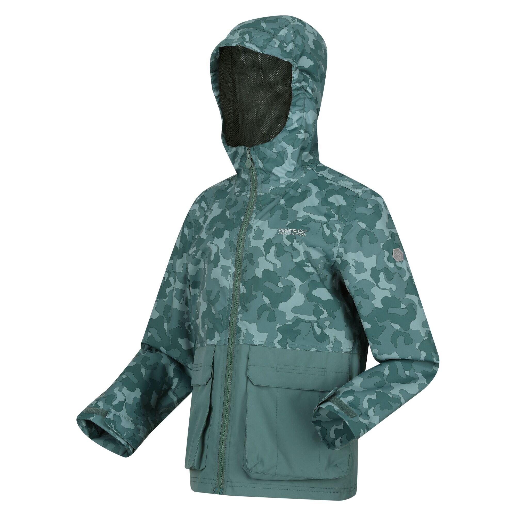 Childrens/Kids Hywell Camouflage Waterproof Jacket (Sea Pine) 3/5