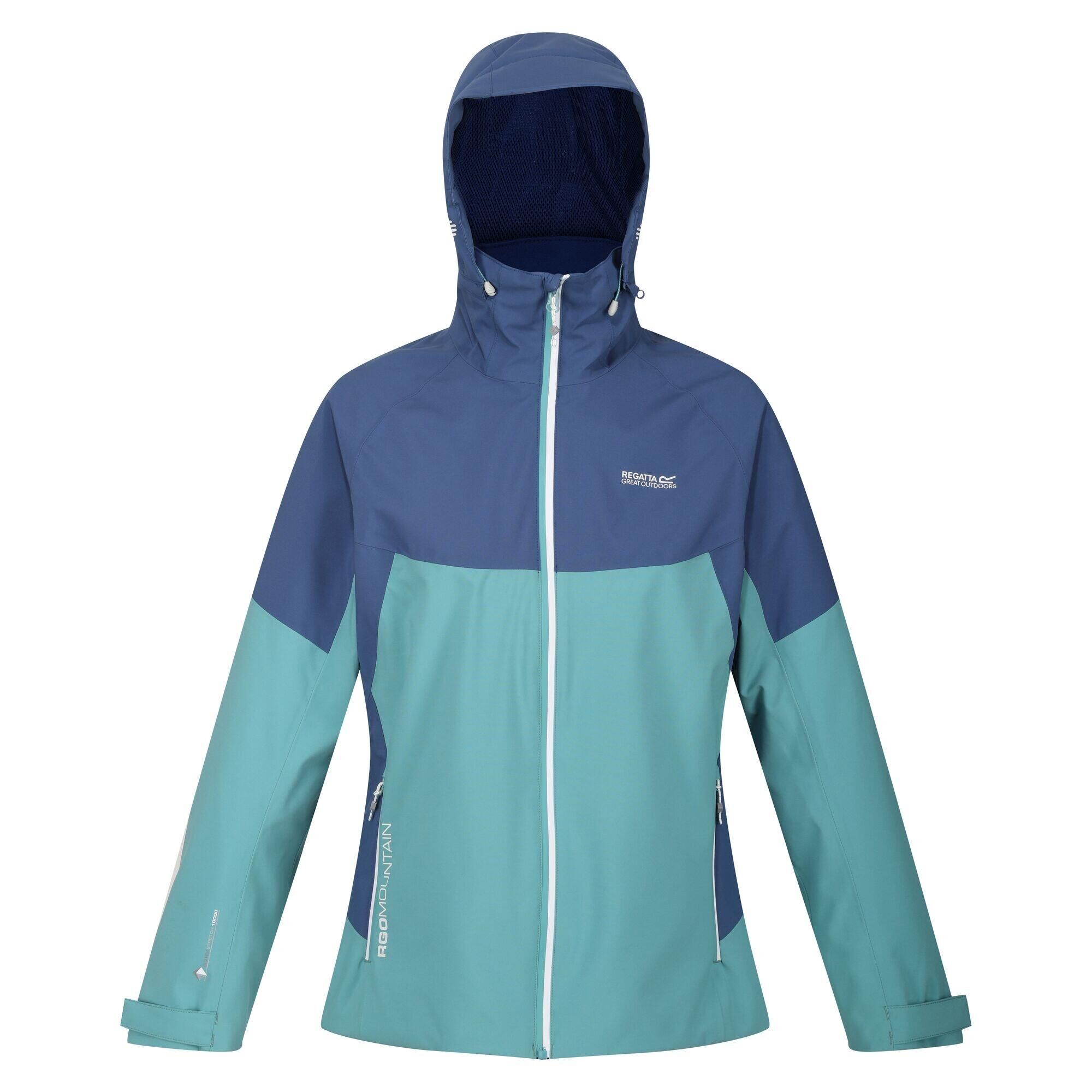 REGATTA Womens/Ladies Bosfield Colour Block Waterproof Jacket (Bristol Blue/Dusty Denim)