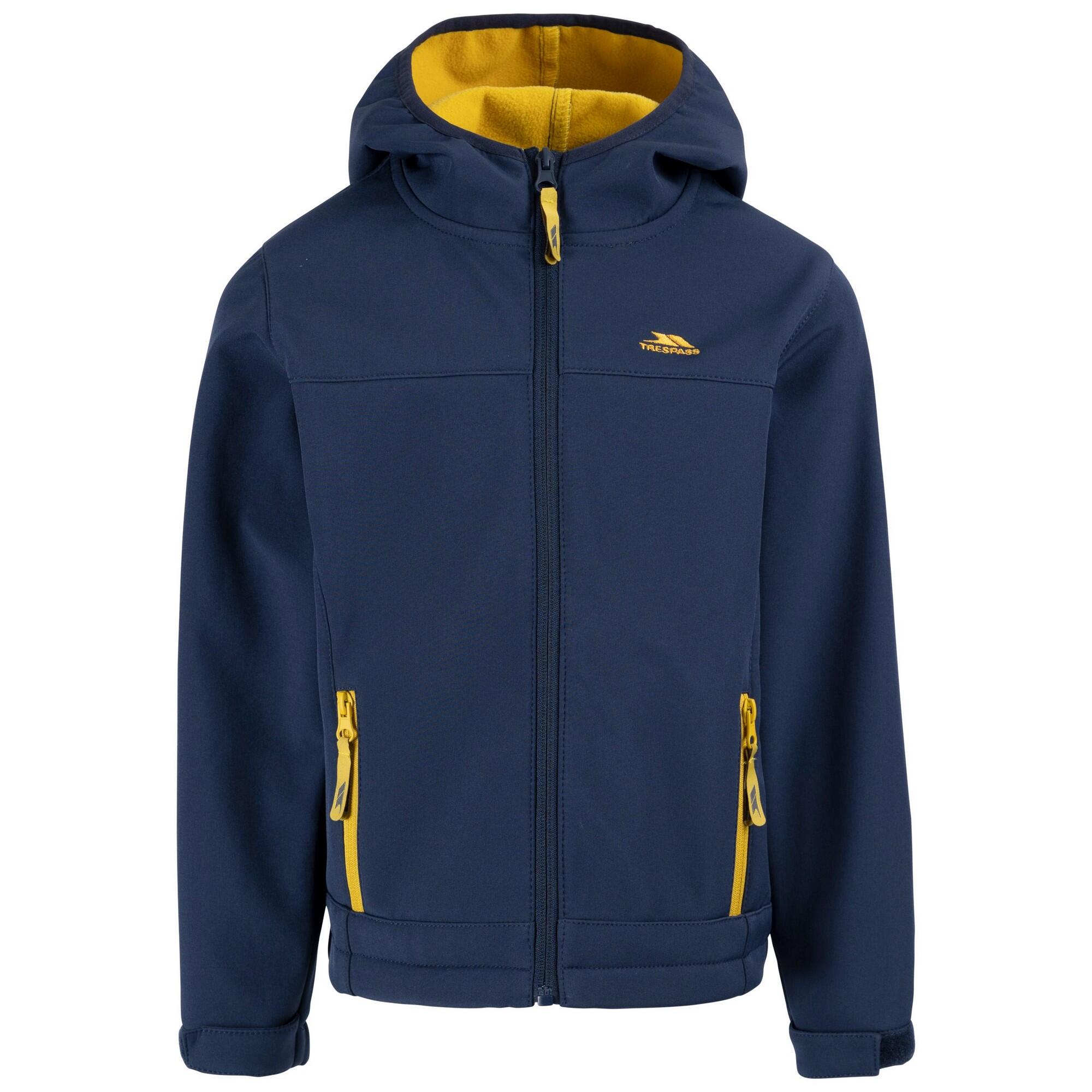 FASTER Kids' Softshell Jacket (Navy Blue / Yellow)