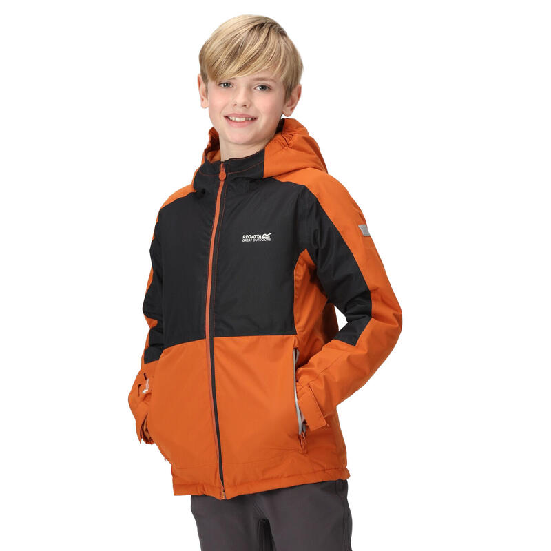 Chaqueta Impermeable Beamz III para Niños/Niñas Cobre Quemado, Negro