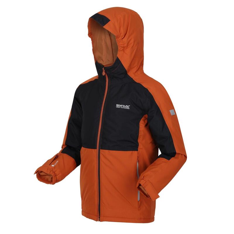 Veste imperméable BEAMZ Enfant (Orange brûlé / Noir)