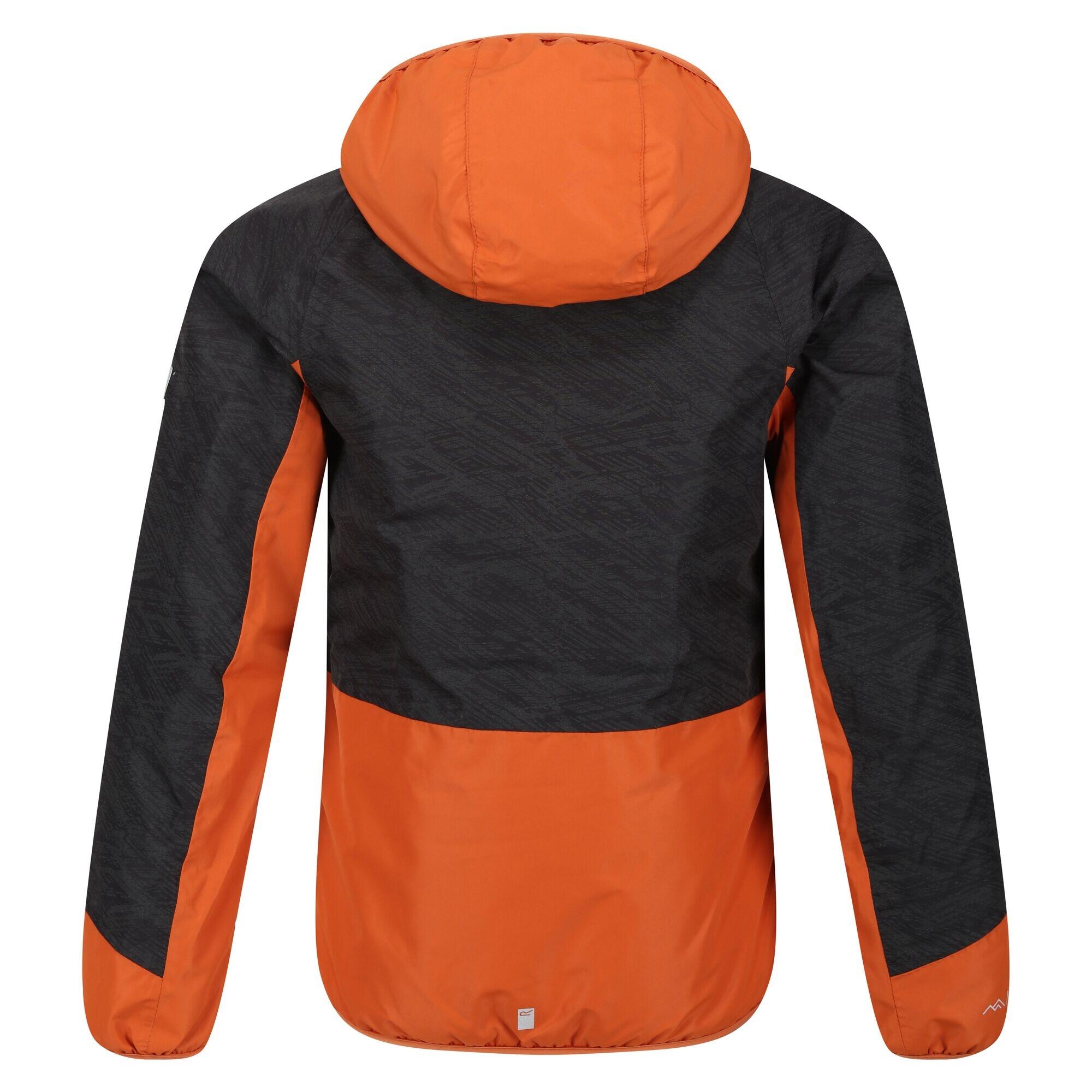 Childrens/Kids Volcanics VII Reflective Waterproof Jacket (Black/Burnt Copper) 2/5